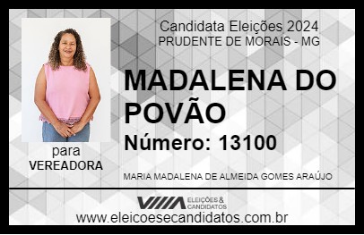 Candidato MADALENA DO POVÃO 2024 - PRUDENTE DE MORAIS - Eleições