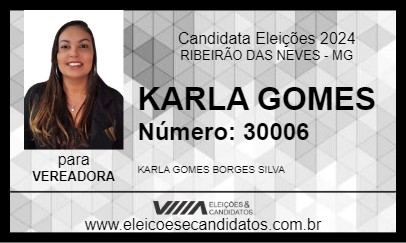 Candidato KARLA GOMES 2024 - RIBEIRÃO DAS NEVES - Eleições