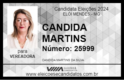 Candidato CANDIDA MARTINS 2024 - ELÓI MENDES - Eleições