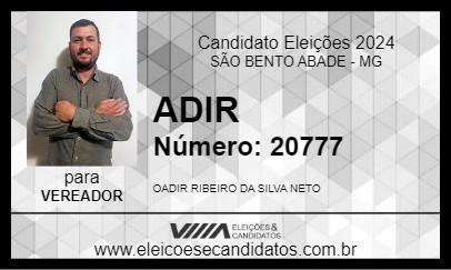 Candidato ADIR 2024 - SÃO BENTO ABADE - Eleições