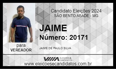 Candidato JAIME 2024 - SÃO BENTO ABADE - Eleições