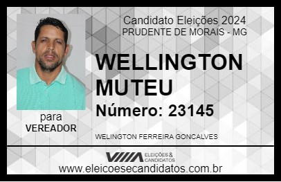 Candidato WELLINGTON MUTEU 2024 - PRUDENTE DE MORAIS - Eleições