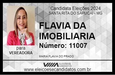 Candidato FLAVIA DA IMOBILIARIA 2024 - SANTA RITA DO SAPUCAÍ - Eleições