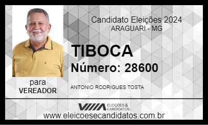 Candidato TIBOCA 2024 - ARAGUARI - Eleições