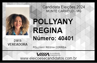 Candidato POLLYANY REGINA 2024 - MONTE CARMELO - Eleições