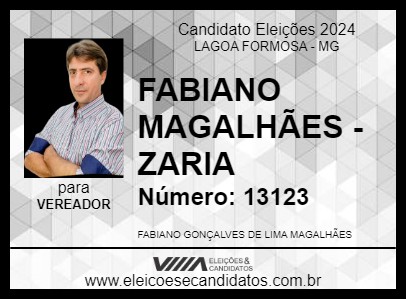 Candidato FABIANO MAGALHÃES - ZARIA 2024 - LAGOA FORMOSA - Eleições