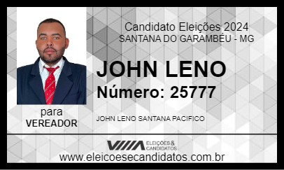 Candidato JOHN LENO 2024 - SANTANA DO GARAMBÉU - Eleições