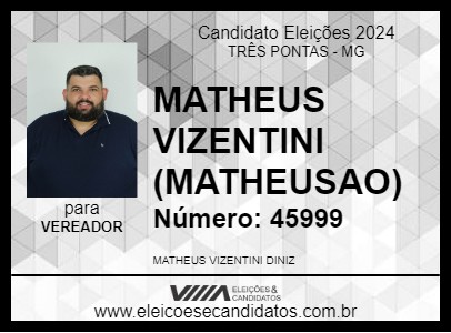 Candidato MATHEUS VIZENTINI (MATHEUSAO) 2024 - TRÊS PONTAS - Eleições