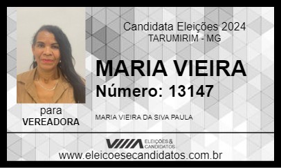 Candidato MARIA VIEIRA 2024 - TARUMIRIM - Eleições