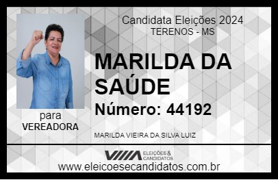 Candidato MARILDA DA SAÚDE 2024 - TERENOS - Eleições