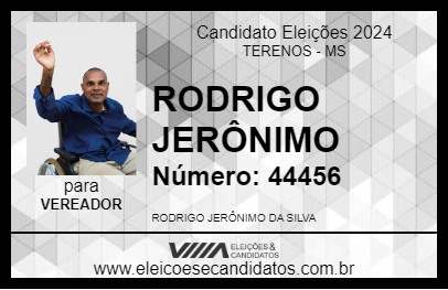 Candidato RODRIGO JERÔNIMO 2024 - TERENOS - Eleições