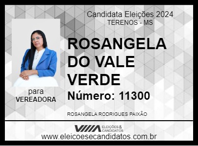 Candidato ROSANGELA DO VALE VERDE 2024 - TERENOS - Eleições