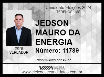 Candidato JEDSON MAURO DA ENERGIA 2024 - TERENOS - Eleições