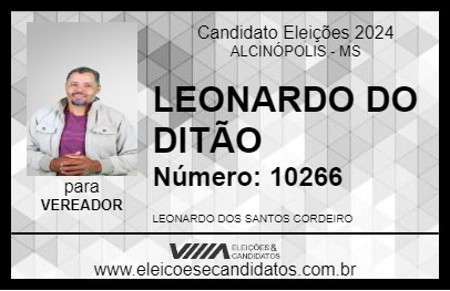 Candidato LEONARDO DO DITÃO 2024 - ALCINÓPOLIS - Eleições