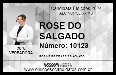 Candidato ROSE DO SALGADO 2024 - ALCINÓPOLIS - Eleições