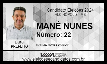 Candidato MANÉ NUNES 2024 - ALCINÓPOLIS - Eleições