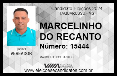 Candidato MARCELINHO DO RECANTO 2024 - TAQUARUSSU - Eleições