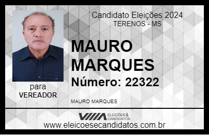 Candidato MAURO MARQUES 2024 - TERENOS - Eleições