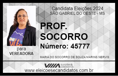 Candidato PROF. SOCORRO 2024 - SÃO GABRIEL DO OESTE - Eleições