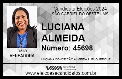 Candidato LUCIANA ALMEIDA 2024 - SÃO GABRIEL DO OESTE - Eleições