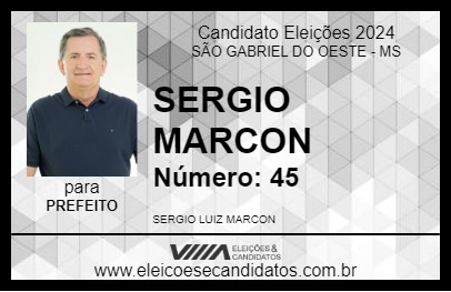 Candidato SERGIO MARCON 2024 - SÃO GABRIEL DO OESTE - Eleições