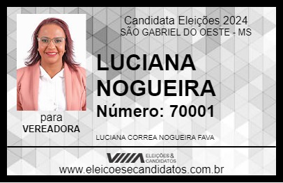 Candidato LUCIANA NOGUEIRA 2024 - SÃO GABRIEL DO OESTE - Eleições