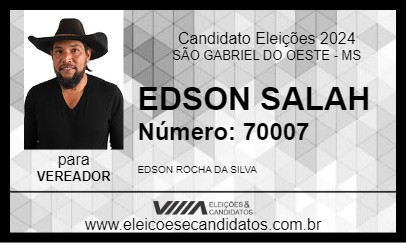 Candidato EDSON SALAH 2024 - SÃO GABRIEL DO OESTE - Eleições