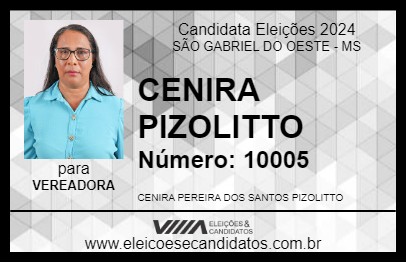 Candidato CENIRA PIZOLITTO 2024 - SÃO GABRIEL DO OESTE - Eleições