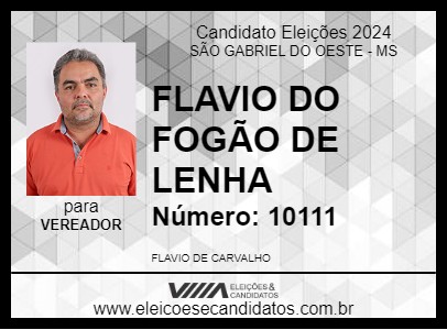 Candidato FLAVIO DO FOGÃO DE LENHA 2024 - SÃO GABRIEL DO OESTE - Eleições