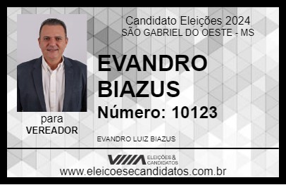 Candidato EVANDRO BIAZUS 2024 - SÃO GABRIEL DO OESTE - Eleições