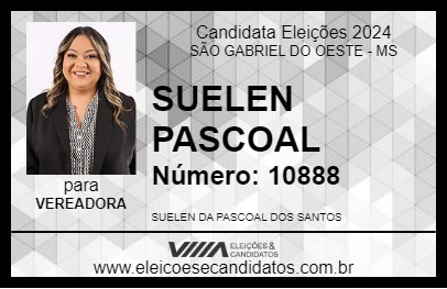 Candidato SUELEN PASCOAL 2024 - SÃO GABRIEL DO OESTE - Eleições