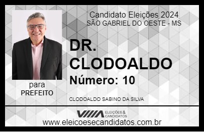 Candidato DR. CLODOALDO 2024 - SÃO GABRIEL DO OESTE - Eleições