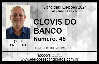 Candidato CLOVIS DO BANCO 2024 - TAQUARUSSU - Eleições