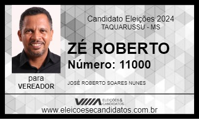 Candidato ZÉ ROBERTO 2024 - TAQUARUSSU - Eleições