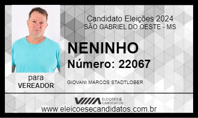 Candidato NENINHO 2024 - SÃO GABRIEL DO OESTE - Eleições