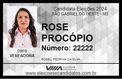 Candidato ROSE PROCÓPIO 2024 - SÃO GABRIEL DO OESTE - Eleições