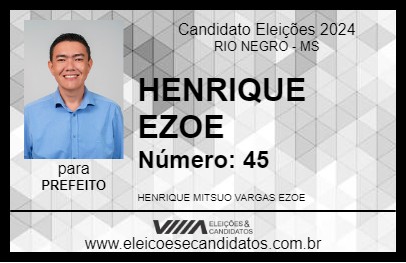 Candidato HENRIQUE EZOE 2024 - RIO NEGRO - Eleições