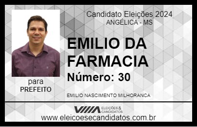 Candidato EMILIO DA FARMACIA 2024 - ANGÉLICA - Eleições