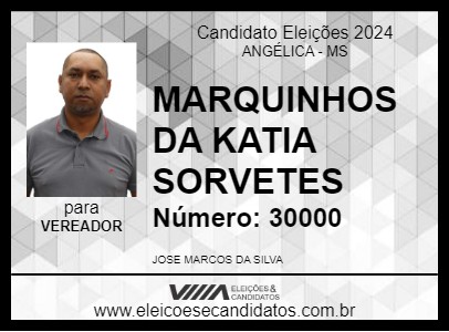 Candidato MARQUINHOS DA KATIA SORVETES 2024 - ANGÉLICA - Eleições