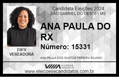 Candidato ANA PAULA DO RX 2024 - SÃO GABRIEL DO OESTE - Eleições