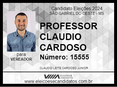 Candidato PROFESSOR CLAUDIO CARDOSO 2024 - SÃO GABRIEL DO OESTE - Eleições