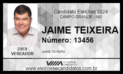 Candidato JAIME TEIXEIRA 2024 - CAMPO GRANDE - Eleições