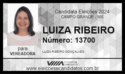 Candidato LUIZA RIBEIRO 2024 - CAMPO GRANDE - Eleições