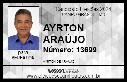 Candidato AYRTON ARAÚJO 2024 - CAMPO GRANDE - Eleições