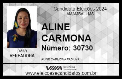 Candidato ALINE CARMONA 2024 - AMAMBAI - Eleições