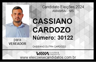 Candidato CASSIANO CARDOZO 2024 - AMAMBAI - Eleições