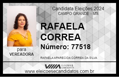 Candidato RAFAELA  CORREA 2024 - CAMPO GRANDE - Eleições