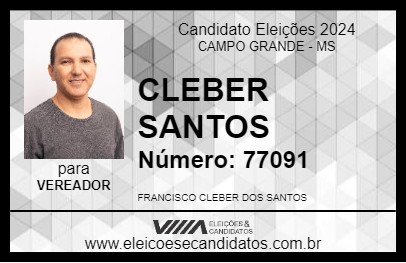 Candidato CLEBER SANTOS 2024 - CAMPO GRANDE - Eleições