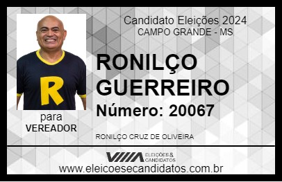 Candidato RONILÇO GUERREIRO 2024 - CAMPO GRANDE - Eleições