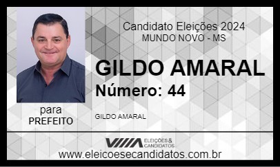 Candidato GILDO AMARAL 2024 - MUNDO NOVO - Eleições